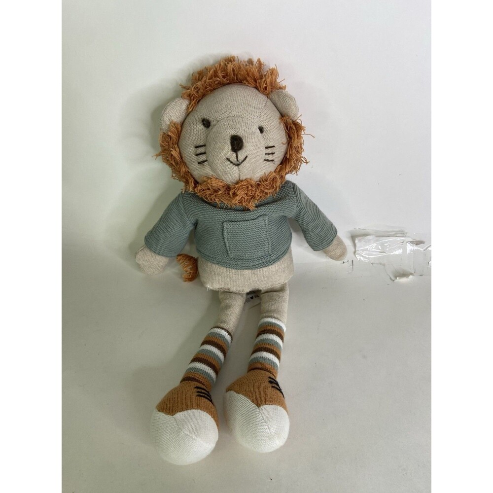 Elegant Baby Lion Jungle Knit Plush Stuffed Animal Toy Wearing Clothes